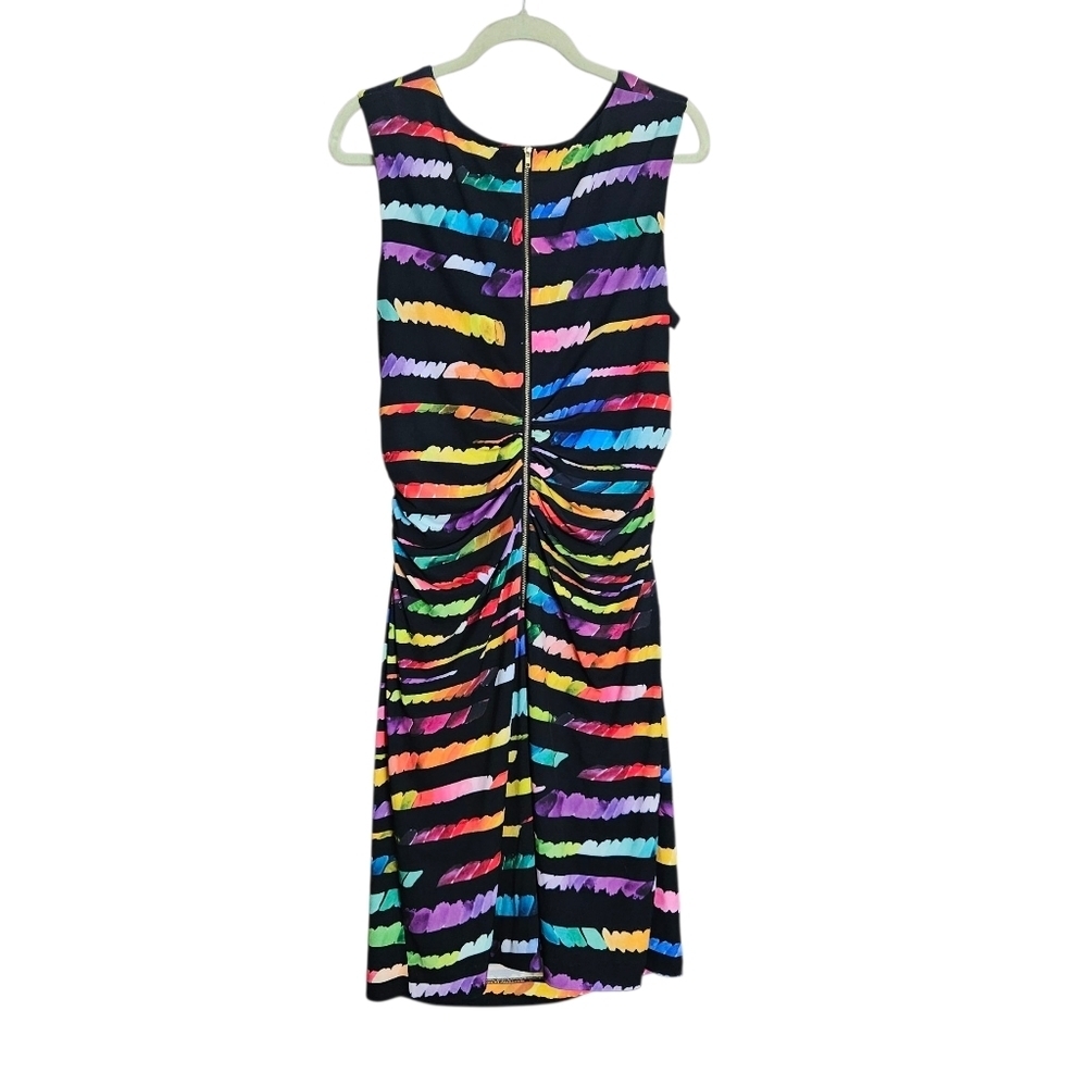 Tahari Arthur S. Levine Rainbow Paint Swatch Sheath Lined Dress Sleeveless sz 14 - Picture 3 of 9